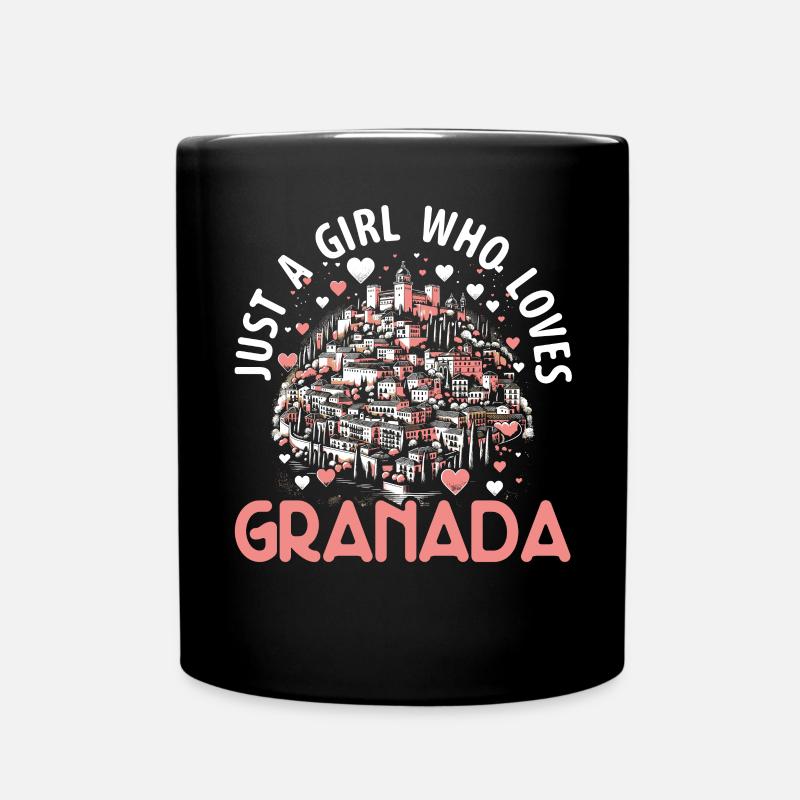 Granada Spanien Reisen Urlaub Granada Skyline - Tasse einfarbig - Schwarz
