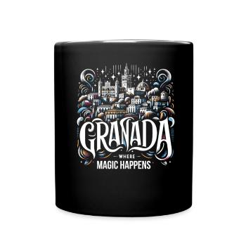 Granada Spain Travel Vacation Granada Skyline - Full Colour Mug - black - Front