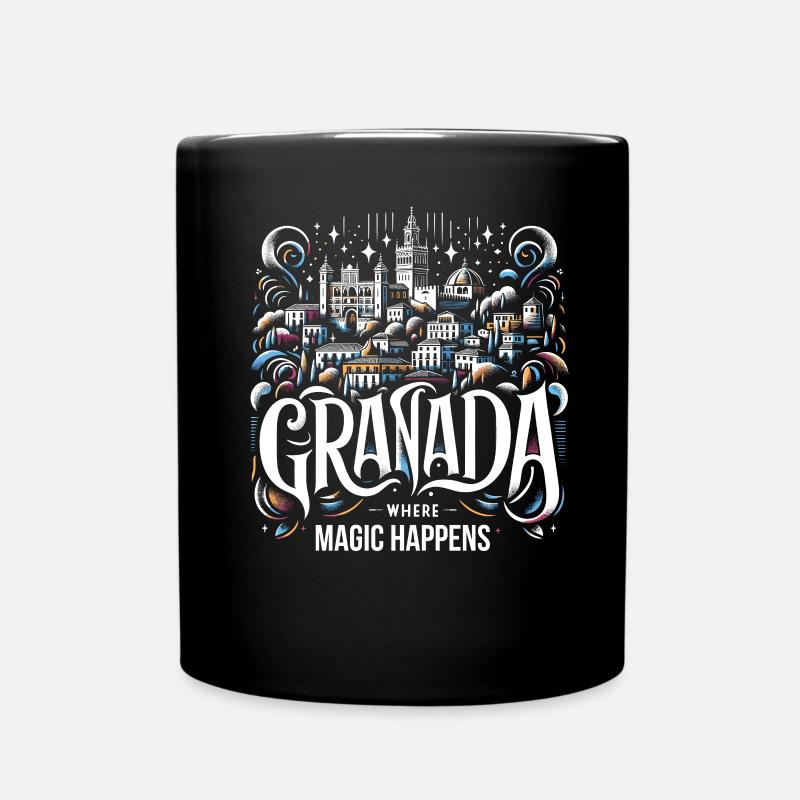 Grenade Espagne Voyage Vacances Grenade Skyline - Mug uni - noir