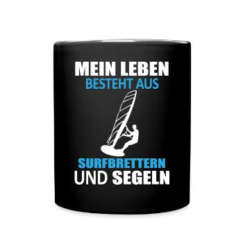 Surfboard & Sail - My Life - Full Colour Mug - black - Front