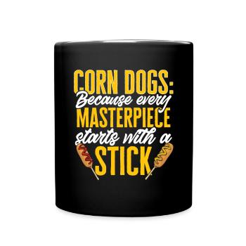 Corn Dog Corndog - Full Colour Mug - black - Front