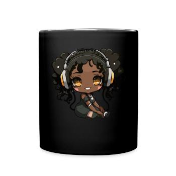 K-Pop Anime African American Kpop Musik - Tasse einfarbig - Schwarz - Vorne
