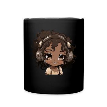 K-Pop Anime African American Kpop Musik - Tasse einfarbig - Schwarz - Vorne