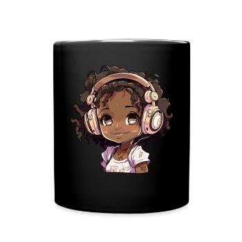 K-Pop Anime African American Kpop Musik - Tasse einfarbig - Schwarz - Vorne