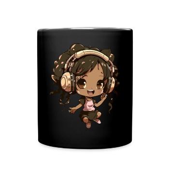 K-Pop Anime African American Kpop Musik - Tasse einfarbig - Schwarz - Vorne