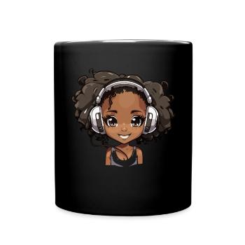 K-Pop Anime African American Kpop Musik - Tasse einfarbig - Schwarz - Vorne