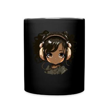 K-Pop Anime African American Kpop Musik - Tasse einfarbig - Schwarz - Vorne