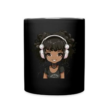 K-Pop Anime African American Kpop Musik - Tasse einfarbig - Schwarz - Vorne