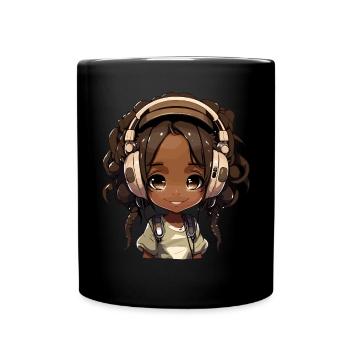 K-Pop Anime African American Kpop Musik - Tasse einfarbig - Schwarz - Vorne