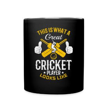 Cricket Game Cricket Sport - Great Cricket Player - Tasse einfarbig - Schwarz - Vorne