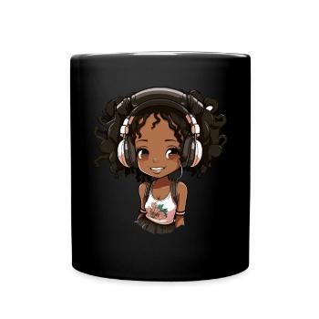 K-Pop Anime African American Kpop Musik - Tasse einfarbig - Schwarz - Vorne