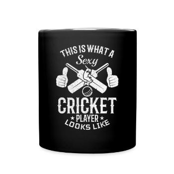 Voici à quoi ressemble un joueur de cricket sexy - Cr - Mug uni - noir - Devant
