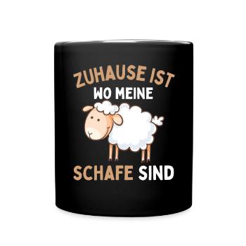 Home is where my sheep are! Sheep Shepherd - Full Colour Mug - black - Front
