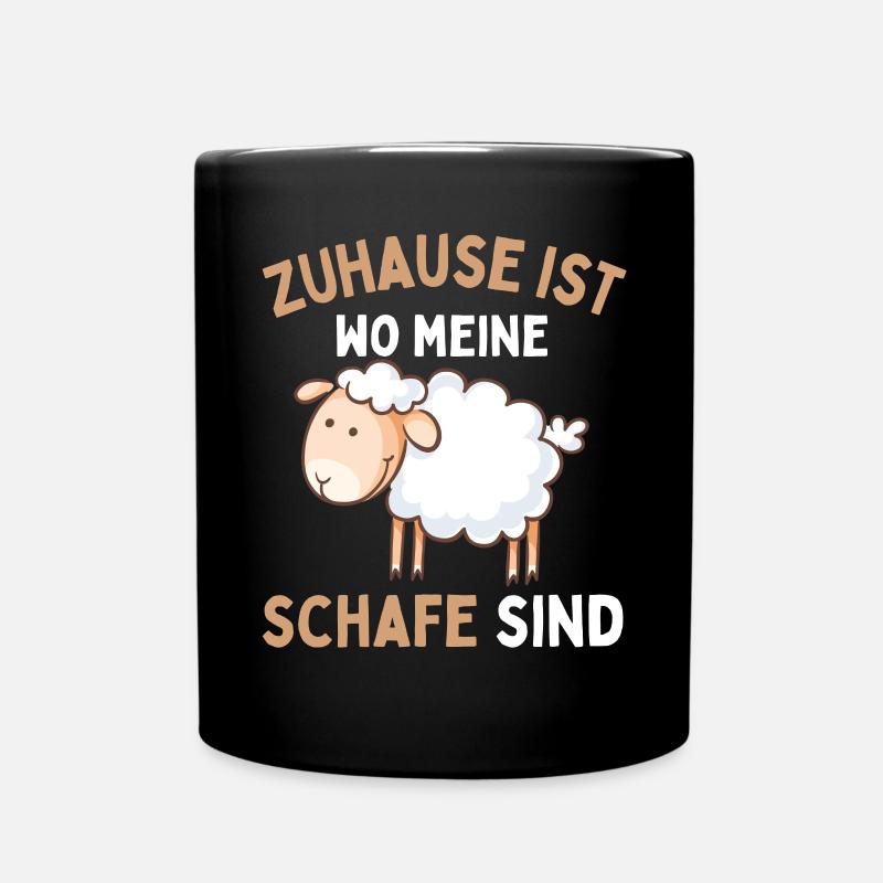 Zuhause ist wo meine Schafe sind! Schaf Schäfer - Tasse einfarbig - Schwarz