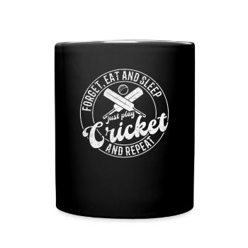 Joueur de cricket - Oubliez, mangez et dormez, jouez simplement à Cr - Mug uni - noir - Devant