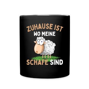 Home is where my sheep are! Sheep Shepherd - Full Colour Mug - black - Front