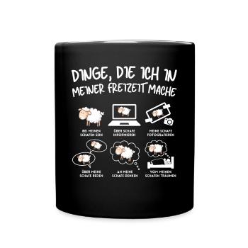 Lustiger Schaf Schafe Schäferei Schafhirte - Tasse einfarbig - Schwarz - Vorne