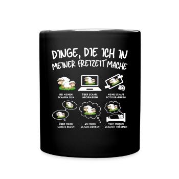 Lustiger Schaf Schafe Schäferei Schafhirte - Tasse einfarbig - Schwarz - Vorne
