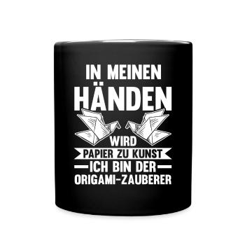 Art japonais pliage Origami - Mug uni - noir - Devant
