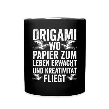 Art japonais pliage Origami - Mug uni - noir - Devant