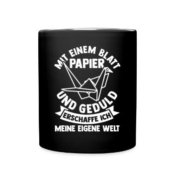 Japanische Faltkunst Origami - Tasse einfarbig - Schwarz - Vorne