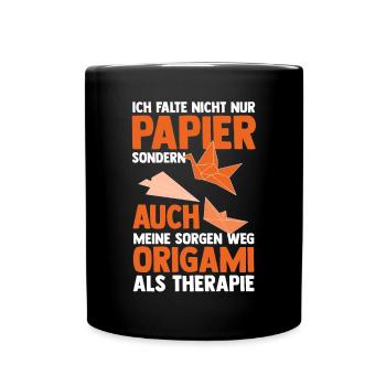 Japanische Faltkunst Origami - Tasse einfarbig - Schwarz - Vorne
