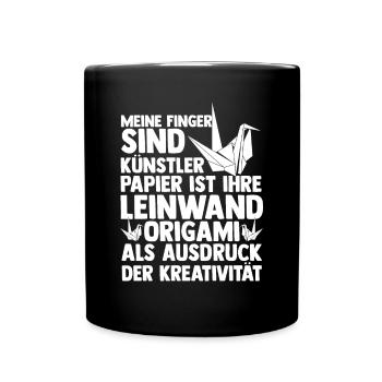 Japanese Folding Art Origami - Full Colour Mug - black - Front