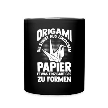 Art japonais pliage Origami - Mug uni - noir - Devant