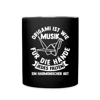 Art japonais pliage Origami - Mug uni - noir - Devant