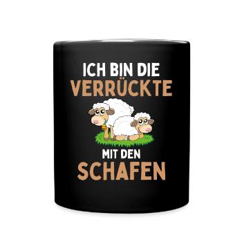 I'M THE CRAZY ONE WITH THE SHEEP - Sheep - Full Colour Mug - black - Front