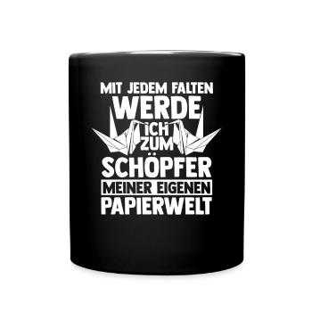 Art japonais pliage Origami - Mug uni - noir - Devant