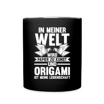 Art japonais pliage Origami - Mug uni - noir - Devant