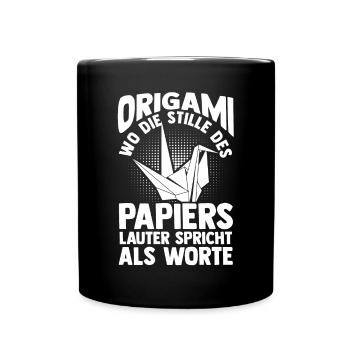 Art japonais pliage Origami - Mug uni - noir - Devant
