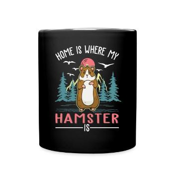 Zuhause ist wo mein Hamster ist Hamsterrad - Tasse einfarbig - Schwarz - Vorne