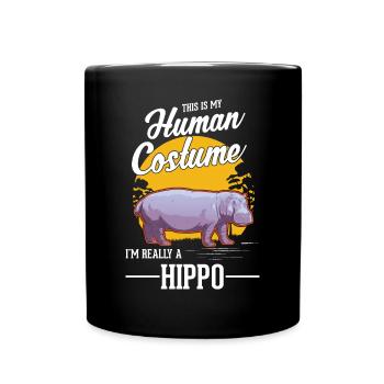 Déguisement Hippopotame Hippopotame Halloween - Mug uni - noir - Devant
