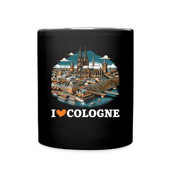 Cologne Allemagne Voyage Vacances J’aime Cologne - Mug uni - noir - Devant