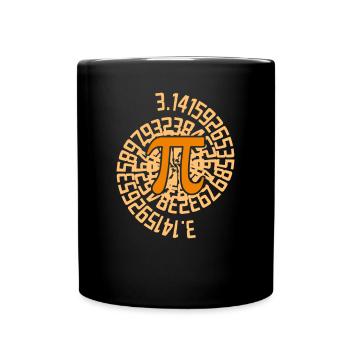 The Mathematical Number Pi 3.14 Mathematics PI - Full Colour Mug - black - Front