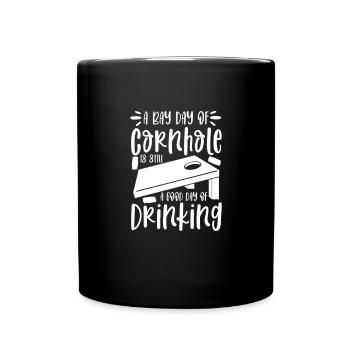 Cornhole Beanbag Sackloch Geschenk - Tasse einfarbig - Schwarz - Vorne