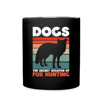 Fuchsjagd Geschenke Jagdhund - Tasse einfarbig - Schwarz - Vorne