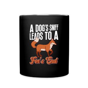 Fuchsjagd Geschenke Jagdhund - Tasse einfarbig - Schwarz - Vorne