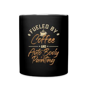 Alimenté par le café et le véhicule de peinture de carrosserie automobile - Mug uni - noir - Devant