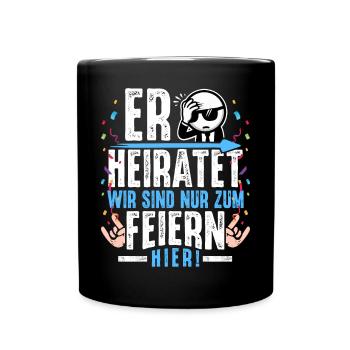 JGA Outfit Junggesellenabschied Männer T-Shirt JGA - Tasse einfarbig - Schwarz - Vorne