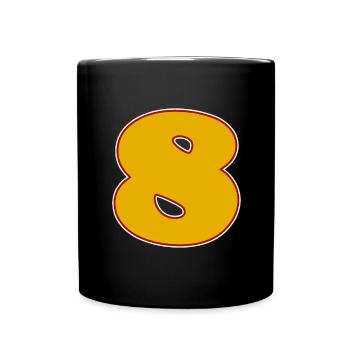 Number 8 Number Eight Motif - Full Colour Mug - black - Front
