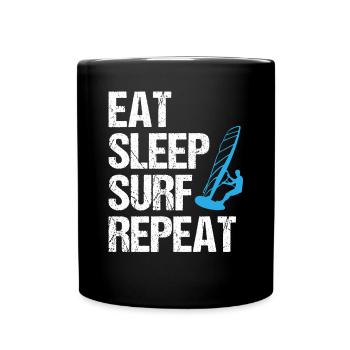 Surf rhythm - eat, sleep, surf - Full Colour Mug - black - Front