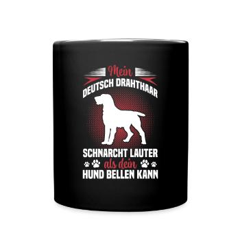 German wirehaired dog snores louder - Full Colour Mug - black - Front