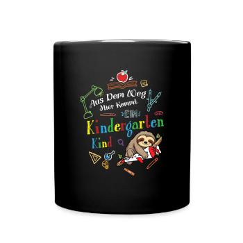 Out of the way: Here comes a kindergartner - Full Colour Mug - black - Front
