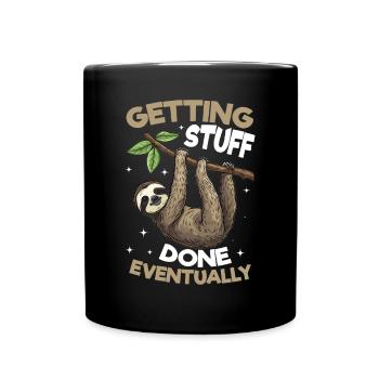Drôle de paresseux paresseux Faire avancer les choses, finalement - Mug uni - noir - Devant