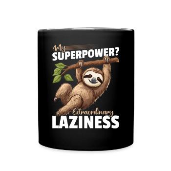 Lazy Sloth My superpower? Extraordinary laziness. - Full Colour Mug - black - Front