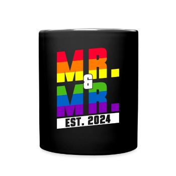 Gay Pride Wedding 2024 Gay Marriage - Full Colour Mug - black - Front