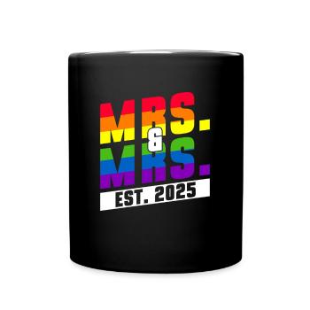 Gay Pride Lesbisch 2025 Hochzeit Homo-Ehe - Tasse einfarbig - Schwarz - Vorne